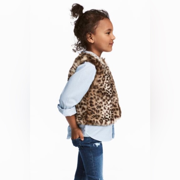 H&M Faux Fur Vest 7-8Y - Picture 1 of 12